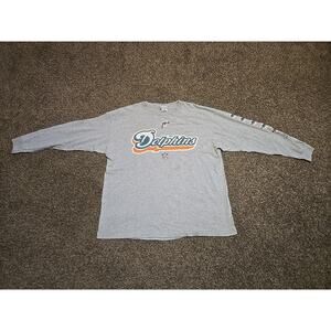 Vintage Miami Dolphins T Shirt Mens XL NFL Football Long Sleeve Y2K